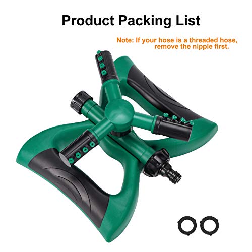 Durable Lawn Sprinkler, Water Sprinklers for Lawn, Garden, Yard, Flower Grass Plant Park, 360 Degree Rotating Sprinkler Irrigation System, Adjustable Spray Angle and Distance -Up to 3600 sq.ft.