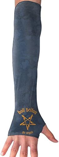 Hail Seitan - Go Vegan Unisex Protection Hand Cover Arm Sleeves Cool Cover Sun For Outdoor Activities 1 Pair