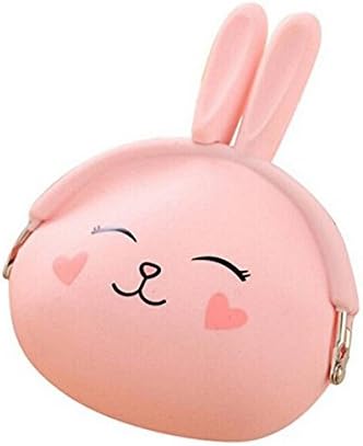 Vividly 1 PC Rabbit Silicone Coin Purse Wallet Case Key Pouch Storage Bags(Pink)