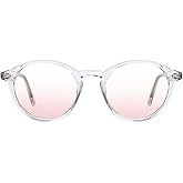 TIJN Blue Light Blocking Glasses Men Women Vintage Thick Round Rim Frame Eyeglasses