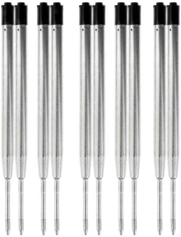 Taiguang 10Pcs 1mm Metal Rollerball Pen Black Ink Gel Refill Wrinting Tool Students Gift