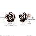 BoBoDeng 2 Pairs Pack White / Black Rose Gold Plated Flower Stud Earrings for Women Girls Gift