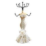 Yunko Fashion Mannequin Jewellery Holder Earring Necklace Display Stand Mermaid Style Rack White