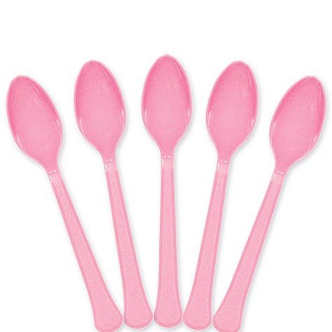 Bulk Plastic Spoons | 100ct (New Pink)