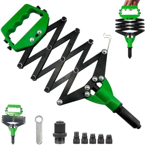 JoyFone Folding Rivet Gun with 5 Interchangeable Heads, 32Inch80cm ...