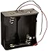 Ajax Scientific - EL052-0002 Battery Holder with Lead Wire, 2x D Cell (Pack of 5)