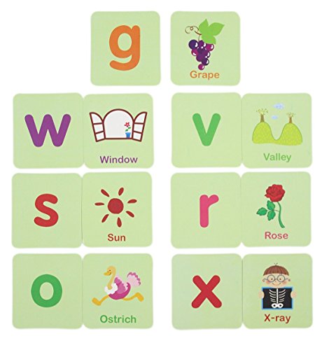 image for VEBE BabyPrice 56pcs Anti-Tear Flash Cards Learning Alphabet Puzzle Ca