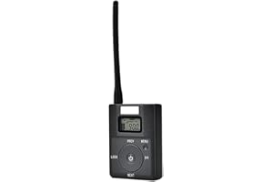 UEYGHEP Mini Wireless Stereo Digital FM Audio Transmitter Radio Receiver with 3.5mm AUX Input Mic for MP3/4 Tour Guide