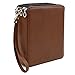 BTSKY®Colored Pencil Case Holder- Big Capacity Deluxe PU Leather Storage Pencil Organizer Holds 160 Pencils with Handle Strap for School College Office Watercolor Pencils Organization(Brown)