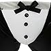YiZYiF Men's Black Leather Look Tuxedo Boxer Brief Bikini Thongs with Bow Tie Medium