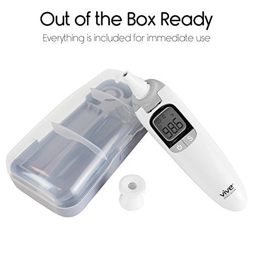 Vive Precision Ear And Forehead Thermometer - Instant Digital Readings For Baby, Infants, Toddlers, Kids, Pets And Adults - For Temporal Artery And Tympanic Safety - Medical Accurate Fever Detection - Thumbnail 4