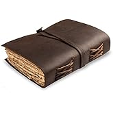 NomadCraftsCo. Leather Journal-Vintage Leatherbound Journal - Handmade Antique Deckle Edge Paper - Leather Sketchbook - Book of Shadows Journal - Thick Journal - Vintage Journal