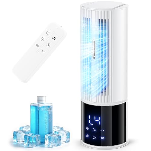 6in1 Portable Air Conditioner, Fan 3 Speeds Storm Mode, Sleep Wind, Mist Function and Timer, 45°/90° Oscillation Perfect for Family, Office (Pearl White)