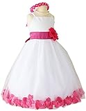 Flower Girl Dress Rose Petal Paperio Easter Wedding Girl White (Baby - 14)