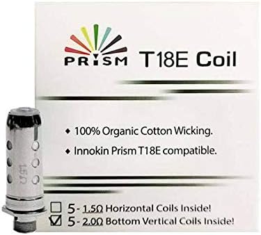 Innokin Coils T18/ T18E/ Prism S/I Sub/I Sub BVC/ T20 No Nicotine TPD Compliant (T18E (2.0ohm))