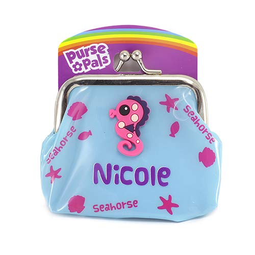 Purse Pals Nicole Children's Girls Coin Purse PVC, Blue and Pink