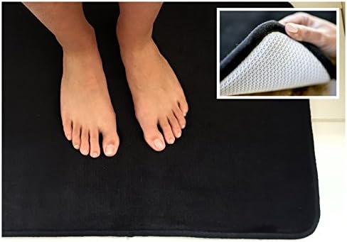 Best Nonslip Memory Foam Bath Mat 17 x 24inch in Black, Guaranteed! These Luxury Mold Resistant Bath Mats are the Best Microfiber Mats that Would Look Great on any Bathroom Tiles. Limited Supply!