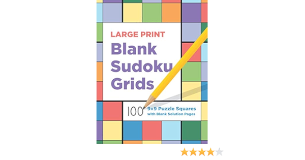 large print blank sudoku grids 100 9x9 puzzle squares with blank solution pages press beardog 9798622355240 amazon com books
