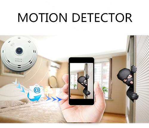 BlueHills White Compact Security Camera for Ceiling or Walls HD 1080P Night Vision Motion Detector & Two-Way Audio - Monitor Front-Door Home Business Kids Baby Dog Cat & Pets with App in Cell Phone