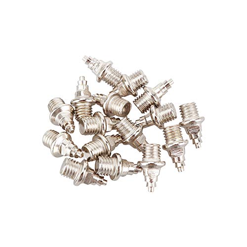 RAHATA 16 Pieces 1/4 inch Stainless Steel Track and Field Spikes for Running High Jump Long Jump with Wrench (Christmas Tree Spikes)