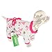LovinPet Dog Pajamas Pet Clothes Cotton Cozy Onesie Puppy Pjs with Bow and Snap Buttons
