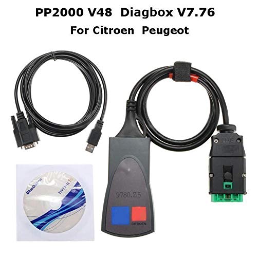 YOTHG Voiture Scanner, lexia3 PP2000 with Diagbox V7.83 Software for Citroen/Peugeot,PP2000/Lexia-3 Interface Works Both for Citroen and for Peugeot(as Shown)