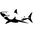 Shark Great White NOK Decal Vinyl Sticker |Cars Trucks Vans Walls Laptop|Black|5.5 x 2.5 in|NOK752