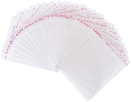 SPG 100 pcs Resealable Clear Poly Transparent OPP Bag Cello/Cellophane Plastic Bags Glossy Self Adhesive Bag Good for Decorative Christmas Wedding Gift Basket Supplies (2" x 3"+0.8")
