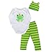 FEITONG Baby 3PC Unisex Climbing Clothes Baby Rompers Sets (18-24months, Light Green)