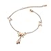 Adecco LLC Butterfly Tassel Rose Gold Titanium Steel Chain Barefoot Sandals Ankle Bracelet (Rose Gold)