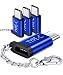 JSAUX USB Type C Adapter,4-Pack Aluminum USB C to Micro USB Convert Connector with Keychain Charger Compatible with Samsung Galaxy S9 S8 Plus Note 9 8,Pixel 2 XL,LG V20 G5,Moto Z Z2(Blue)