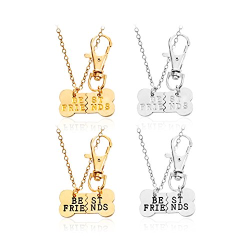 image for ShiQiao BFF Friendship Necklace Key Chain Best Friends Charm Necklace 