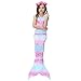 3PCS Mermaid Tail for Girls Swimsuit Swimming Tropical Bikini Christams Pool Party Swimsuit