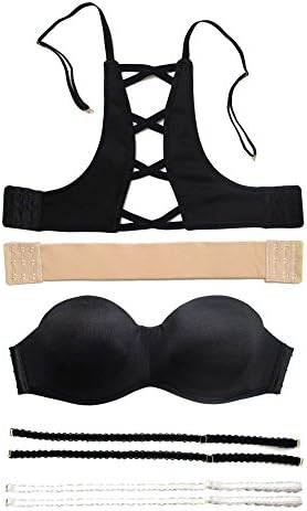 The Bra Lab - "All About the Back" Convertible Strapless Racerback Bra Set, 34-38 DDD