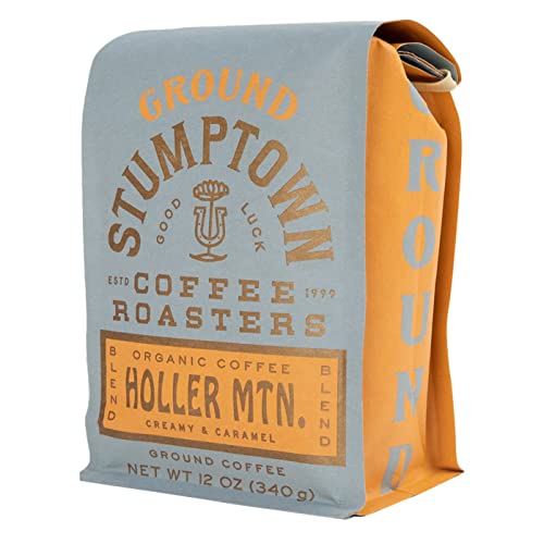 STUMPTOWN COFFEE ROASTERS, ORGANIC MEDIUM ROAST GROUND COFFEE – HOLLER MOUNTAIN 12 OUNCE BAG, FLAVOR NOTES OF CITRUS ZEST, CARAMEL AND HAZELNUT
