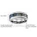 Cavalier Jewelers 8MM Men's Titanium Ring Wedding Band | Black and Gray Zebra Wood Inlay | Beveled Edges