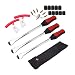 Dr.Roc Tire Spoon Lever Dirt Bike Lawn Mower Motorcycle Tire Changing Tools with Durable Bag 3 Tire Irons 2 Rim Protectors 1 Valve Core and Caps Set