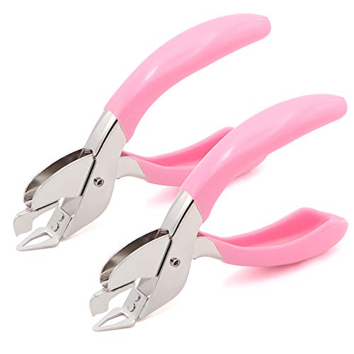 Taigoehua Staple Removers Staple Pull Office Staple Removal Tool Hand-held Comfort(Pink2 Pack)