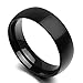 King Will 7mm 8mm Black Tungsten Carbide/Titanium Ring Domed Engagement Wedding Band Comfort Fit