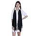Women Fashion Scarf Wrap Shawl,RiscaWin Autumn Soft Lightweight Lace Scarves Wrap Warm Scarf(Black)
