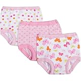 Gerber Baby Toddler Girl Cotton Training Pants, 2T, 3-Pack