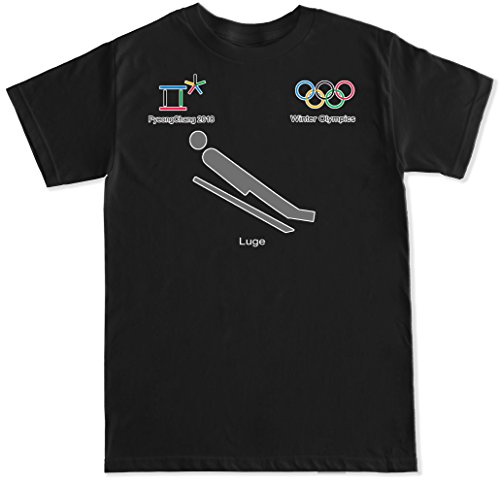 FTD Apparel Men's Pyeongchang 2018 Luge T Shirt - XXL Black - Thumbnail 2