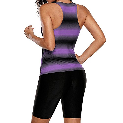ASERTY Women's Swim Top Two Pieces Plus Size Gradient Tankini Bikini Swimwear Swimsuit Bathing Suit