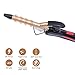 MICSTA Professional Curling Iron Instant Heat, Ionic Curling Wand Long Barrel Ceramic Tourmaline Coated No Damage, Hair Curler Temperature Control for Salon Home Travel, Dual Voltage, Gold(5/8