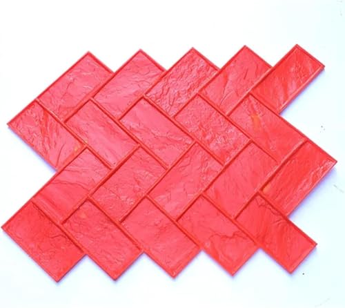 TIST Concrete Floor Stamping Mold, Herringbone Brick Shaped Cement Textured Stone Slab Pad