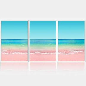 signwin 3 Piece Framed Canvas Wall Art Pink...