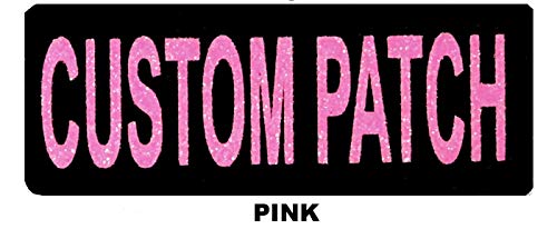 Dogline Custom Patch w/Glitter Letters for Dog Vest, Harness or Collar | Customizable Bling Text | Personalized Patches w/Hook Backing | Name, Agility, Service Dog, ESA | 1 Patch B Pink Text