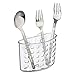 iDesign Kitchen Sink Suction Holder for Silverware, Flatware, Cutlery - Clear