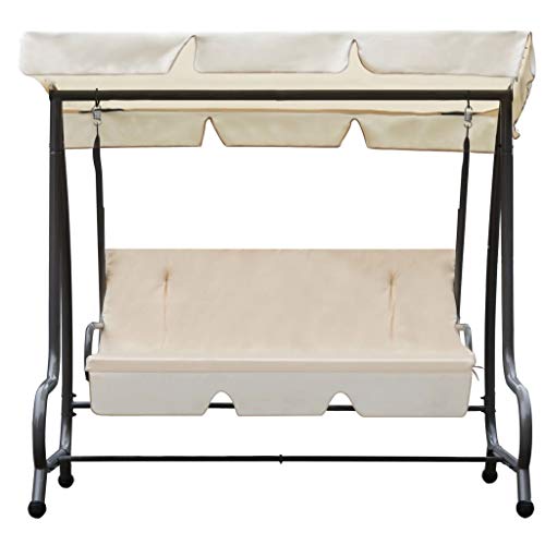 vidaXL Hollywoodschaukel Dach Gartenschaukel Schaukelbank Schaukel Gartenmöbel – Bild 3