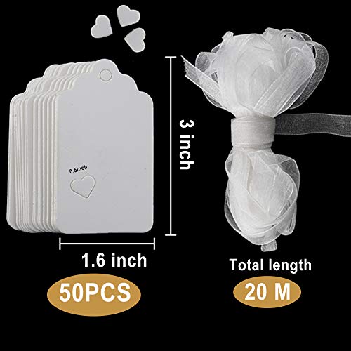 50PCS Vintage Keys Skeleton Key Charms with 50PCS Paper Gift Tags and 10M White Ribbon for Wedding Party Decoration